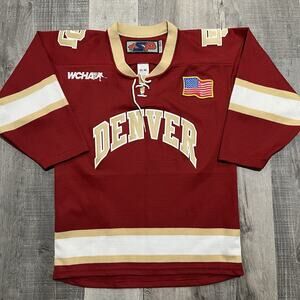 Denver University DU Pioneers Red Maroon College Hockey Jersey Fits Small